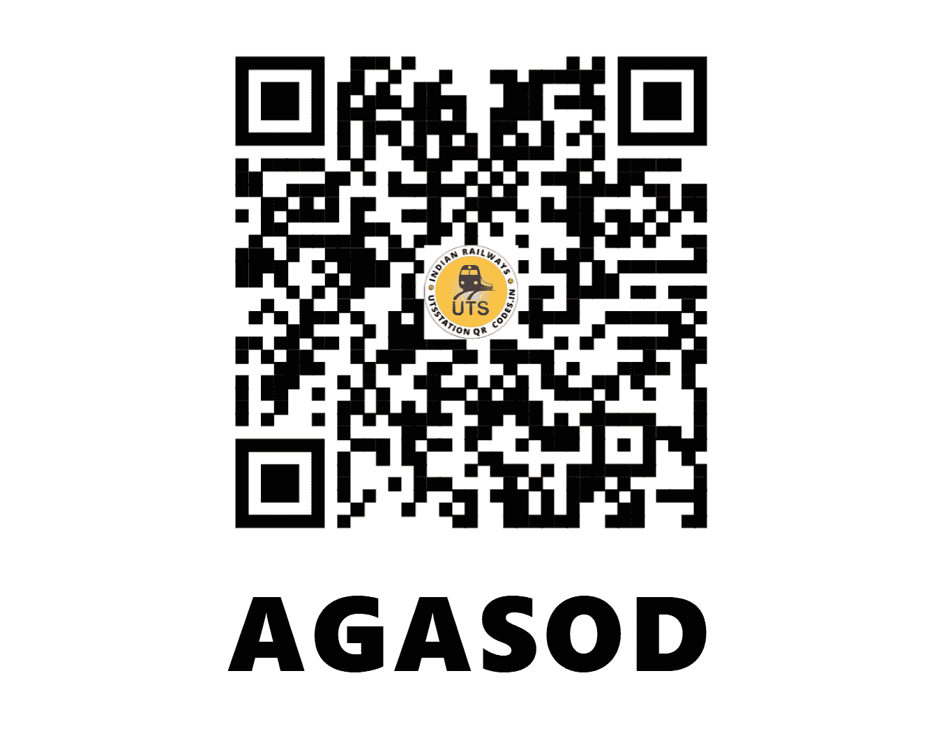 UTS QR Code for AGASOD - AGD (NC - MADHYA PRADESH)
